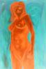 Blue Lady with shadow - variation "cool orange"